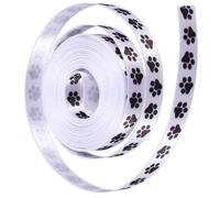 DOITOOL 2 Nastro in Poliestere con Impronta Zampa Cane da Nastro Decorativo per Avvolgimento Regali e Artigianato Fascia Larga per Amanti Animali e Progetti Creativi