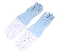 DOITOOL 2 Paia Guanti Impermeabili Lunghi in Gomma Anello per Appendere, Resistenti per Pulizia Casa e Preparazione Cibi, Taglia S l Colore Casuale