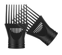 DOITOOL 2 pettini universali per asciugacapelli, pettine per asciugacapelli, portatile, per parrucchieri, con ugello per lisciare i capelli e accessori, nero