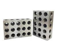 DOITOOL 2 Pezzi Blocco Parallelo in Acciaio di Precisione 23 Fori Filettati, Leggero e Resistente per Fresatura e Calibrazione Strumenti per Macchinisti