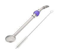 DOITOOL 2 Pezzi Bombilla Filtro per Mate, Acciaio Inox, con Spazzola, | Adatta a Succhi di Frutta e Caffè Macinato, Facile da Pulire, Testa Filtrante Rimovibile