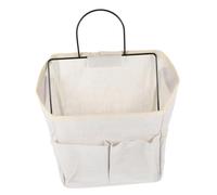 DOITOOL 2 pezzi Borsa Portaoggetti da Parete in Tessuto Beige con Tasche Laterali Organizer da Appendere senza Chiodi per Cucina Camera e Bagno Portaoggetti da Muro Robusto e Pratico