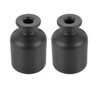 DOITOOL 2 pezzi Bottiglia Aromaterapia Vetro Nero Opaco Contenitore Profumo Essenziale Senza Fuoco per Casa e Ufficio Diffusore Fragranze Desktop con Bastoncini Aromatici