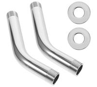 DOITOOL 2 pezzi Braccio Doccia in Acciaio Inox da Tubo Estensore Resistente alla Ruggine per Bagno Prolunga per Soffione con Finitura Liscia e Antiossidazione Installazione Parete o