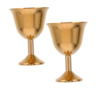 DOITOOL 2 pezzi Calici in Ottone Medio per Bevande Bicchieri da Tavola Decorativi e Adatti per Casa Ufficio e Bar Stile Europeo Compatto e