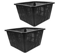 DOITOOL 2 pezzi Cestini in Plastica Rete per Coltivazione Fuori Vasi per Idrocoltura Portatili per Ortaggi e Piante Acquatiche da Specchio d'Acqua Supporto Adattabile per Coltivazione