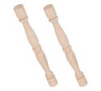 DOITOOL 2 Pezzi Colonna in Legno Intagliata in Stile Classico per | Legno Grezzo Khaki, Motivi Floreali Tradizionali, per Portico Esterno e Supporto Stabile Contro Deformazioni