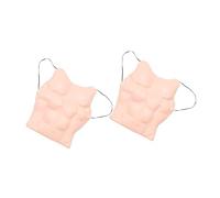 DOITOOL 2 Pezzi Costume Finto Muscolo Realistico per Uomo in Eva Beige, Accessorio Versatile per Cosplay e Halloween Addominali e Torace Imbottiti, Facile da Conservare