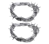 DOITOOL 2 pezzi di filo spinato per Halloween finto filo spinato simulazione filo spinato per pennellate argento PVC 240 cm