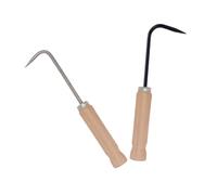 DOITOOL 2 Pezzi Estirpatore Manuale con Gancio in Acciaio e Manico in Legno Attrezzo Diserbo per Giardino Sarchiatore Leggero e Antiruggine per Rimuovere Radici e Allentare Terreno