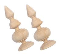 DOITOOL 2 Pezzi Finials in Massello Grezzo Decorativi per Corrimano Scale e Testate Letto Supporto Solido e Raffinato per Decorazioni Casa