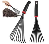 DOITOOL 2 Pezzi Giardino in Ferro Nero Manico a 9 Denti, Strumento Compatto per Coltivazione Efficiente e Dissodamento in Spazi Stretti