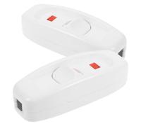 DOITOOL 2 Pezzi Interruttore da Comodino Gw320 10a 250v, Controllo Singolo | Spia Luminosa, Plastica e Rame, per Lampade da Comodino e Trasformatori, Bianco