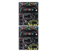 DOITOOL 2 Pezzi Lavagna Scuola Doppia Faccia in Legno Resistente all Acqua Lavagnetta Riutilizzabile per Foto Primo Giorno di Scuola Asilo Elementari Segnaposto Scolastico Facile da Pulire