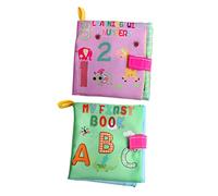 DOITOOL 2 Pezzi Libri Morbidi Educativi per Libro Stoffa Antistrappo con e Sviluppo Sensoriale e Apprendimento Precoce Lavabile e Leggero per Ragazzo