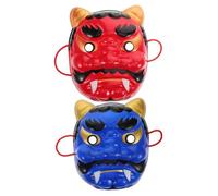 DOITOOL 2 Pezzi Maschera di Halloween Demone Mezza Faccia in Plastica Riutilizzabile con Design Raffinato per Feste e Raduni Festivi Facile da Pulire e Resistente