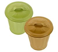 DOITOOL 2 pezzi Mini Bidone Spazzatura in Ferro con Coperchio Portapenne e Vaso da Scrivania Decorativo per Ufficio e Cameretta Design Vintage e Funzionale