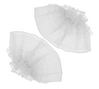 DOITOOL 2 Pezzi Polsini Maniche Finti in Nailon Bianco Leggeri ed Eleganti Stile Lolita per Donna, per Feste di Matrimonio e Regolazioni di Moda On-the-go