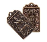 DOITOOL 2 Pezzi Portachiavi Amuleto Dragone Capodanno Cinese in Lega di Rame Decorazione Talismano Auspicioso per Accessori e Gadget Festivi