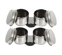 DOITOOL 2 Pezzi Portapenne Tazza Trucco Pentola Lavatrice per Pittura Coppa della Tavolozza Dell'olio Contenitore per La Pulizia Silver Acciaio Inossidabile Riutilizzabile