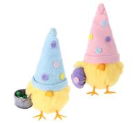 DOITOOL 2 Pezzi Set 2 Mini Pulcini Pasquali in Peluche 16 CM, Decorazioni Pasquali a Forma di Pulcino per Tavolo, Giocattoli Morbidi e Riutilizzabili per Casa, Ufficio e Feste di Stagione