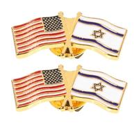 DOITOOL 2 Pezzi Spilla in Lega Bandiera Nazionale Usa e Israele, Distintivo Patriottico da Bavero per Abbigliamento, Accessorio Decorativo per Feste e Cerimonie
