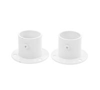 DOITOOL 2 Pezzi Supporto Accessori di Fissaggio Flangia Alta Bianca Regolabile con Bastone Appendiabiti Tende e Armadi