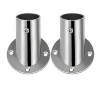 DOITOOL 2 pezzi Supporto Flangia in Acciaio Resistente per Bastone Tende Staffa Sostegno Antirotazione con Finitura Spazzolata per Bagno Balcone e Armadio