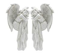 DOITOOL 2 pezzi telaio per porta a forma di angelo, in resina resistente, con angeli che dorme, eleganti decorazioni da parete a sinistra e a destra, design classico europeo, per accoglienti