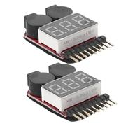 DOITOOL 2 pezzi Tester Tensione Batterie Lipo con Allarme Basso Voltaggio Monitor Portatile e Compatto per Rc e Batterie Controllo Voltaggio per