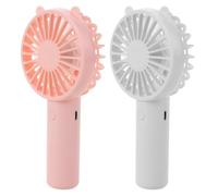 DOITOOL 2 Pezzi Ventilatore Portatile Mini Ricaricabile USB con Tre | Design a Sette Pale, Materiale Pp, Funzionamento Silenzioso Inferiore a 36 Decibel, Durata Batteria 30 Minuti, per Viaggio