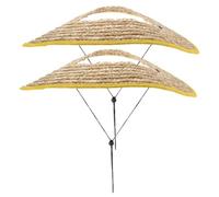 DOITOOL 2 Pezzi Visiera per Casco Antinfortunistico in Paglia di Grano, Parasole Tesa Ampia, Peso Ridotto, Diametro 50cm, per Cantieri e Attività All'aperto Colore Casuale