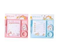 DOITOOL 2 Set Blocchetti Adesivi Colorati Note Autoadesive Decorative per Home Scuola e Ufficio Facili Usare e Ripetibili per e