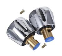 DOITOOL 2 Set Manopole Rubinetto Doccia in Elettroplaccato Manopole per Acqua e Fredda con Valvola Precisione Ricambio per Bagno Lavabo e Lavanderia