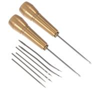 DOITOOL 2 Set Set di Riparazioni di Scarpe Awl Cuciture Rimozione Strumento Punteruolo da Cucito Toppa Riparazione Punker Cucire Tacchi Forniture di Cucito Ottone Golden