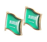 DOITOOL 2 Spille in Resina e Ferro Bandiera Dell'arabia Saudita, Design Unico, come Souvenir da Viaggio, Accessori Raffinati per Zaini e Borse