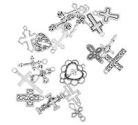 DOITOOL 20 Pezzi Charm per Collane Croce Vintage in Lega di Zinco, Pendente Creativo e Lucidato Cura per Bracciali e Orecchini Fai da Te
