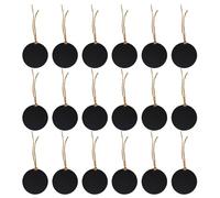 DOITOOL 20 Pezzi Etichette Lavagna Mini Doppia Faccia Rondi con Corda Lavagne Sospese Cancellabili per Etichette Buffet Segnaposti Matrimonio Alimentari Festa