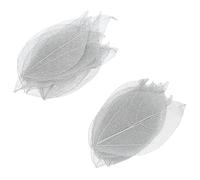 DOITOOL 20 Pezzi Foglie Scheletro Artificiali Argento in Materiale Sintetico per Decorazione Biglietti e Paralumi, per Greeting Cards e Creazioni Fai da Te
