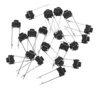 DOITOOL 20 Pezzi Micro Interruttore Pulsante Sensibile 2 Pin Nero in Plastica e Rame Attivazione Lighttouch per Laboratori Elettronici e Dispositivi Medici