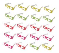 DOITOOL 20 pezzi Occhiali Cartone Colorati per Film Anaglifi Rosso Rosa per Feste e Cinema Domestico