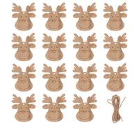 DOITOOL 20 Pz Di Legno Ornamenti Di Natale Incompiuto Legno Testa Di Renna Appeso Ciondolo Fai Da Te in Dipinto Tag Albero Renna Di Natale Decorazione Festa Di Festa Decorazioni Natalizie