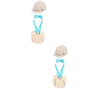 DOITOOL 2pezzi Cappello All Uncinetto Per Cartoon Set Fotografico Per Costume Blu Accessori Per Unisex