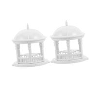 DOITOOL 2pezzi Mini Gazebo Recinzione Mini Pagoda Giardino Fate Statuette Architettoniche Europee Scala Accessori Casa Bambole Bonsai Miniatura Ornamento Tavolo Giardino Zen