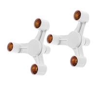 DOITOOL 2pezzi Portalampada Triplo Bianco Adattatore Lampadina Conversione Teste Per Uso Domestico Resistente Calore e Corrosione Installazione Facile Per Cucina e Ristoranti Vintage