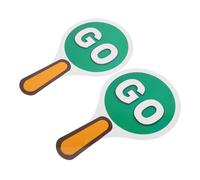 DOITOOL 2pezzi Segnale Stradale Doppia Faccia Segnale di Stop Pagaia per Semaforo Verde e Rosso Segnaletica per Aule e Giochi sulla Sicurezza Stradale