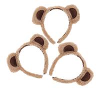DOITOOL 3 Fasce per Capelli con Orecchie da Orso di Peluche Marrone, Graziosi Cerchietti per Capelli con Orecchie di Animali per Donne E Ragazze, Morbidi E Soffici Accessori per Feste Nella Giungla,