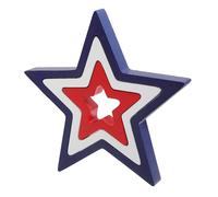 DOITOOL 3 Pezzi Decorazioni Patriottiche Legno Stelle per Centrotavola Addobbi per della Memoria e Festa Compatta e