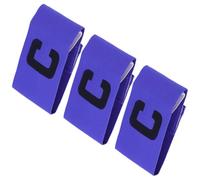 DOITOOL 3 Pezzi Fascia da Capitano Calcio Blu in Nylon Regolabile e Comoda | Finiture Curate, Design Semplice a Colori Contrastanti, Adatta anche Hockey