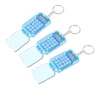 DOITOOL 3 Pezzi Mini Calcolatrice Tascabile Cartone Trasparente Blu per | ABS e Componenti Elettronici, Calcoli Rapidi e Uso Versatile, per Ufficio e Scuola, Stile Carino